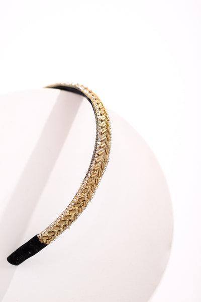 Ethnic Lace Headband for Girls- Golden