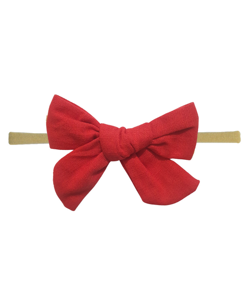 Christmas Knotted Bow Headband Set- Red, Green & White