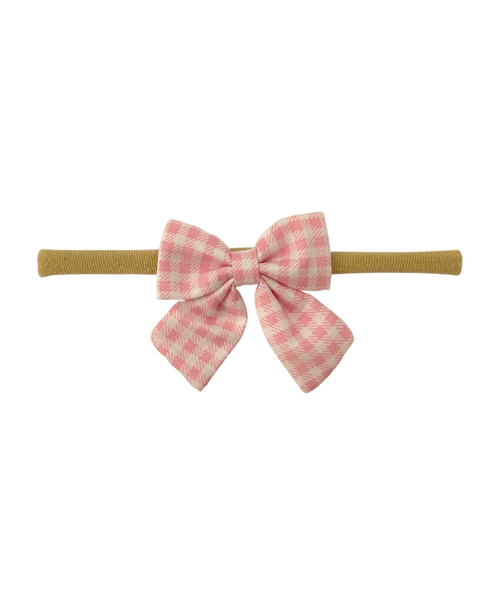 Flower & Bow Headband Set - Light Pink, Silver & Black