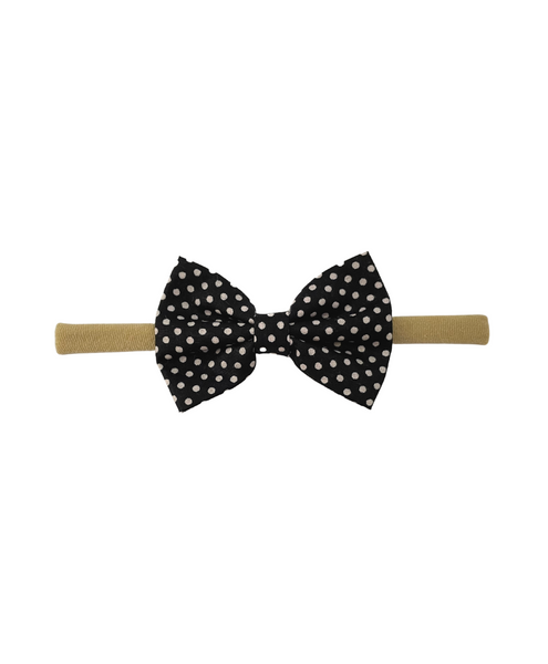 Flower & Bow Headband Set - Light Pink, Silver & Black