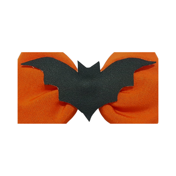 Halloween Bat Applique Bow Headband- Orange